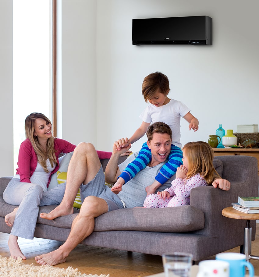 Mitsubishi Electric Diamond Contractor - Family enjoying the comfort of a Mistubishi Electric HVAC system installed by Murray AC